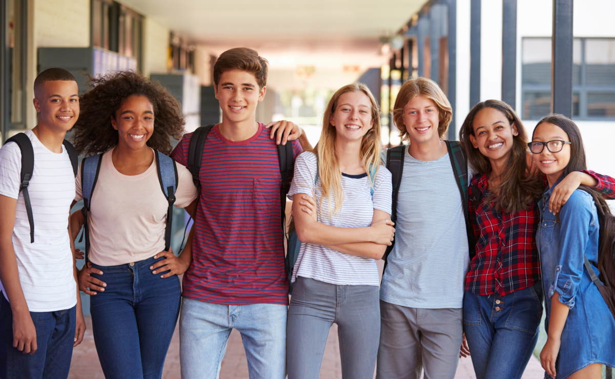 Group of young students