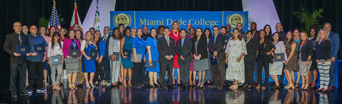 Excellence Awards presentation on stage