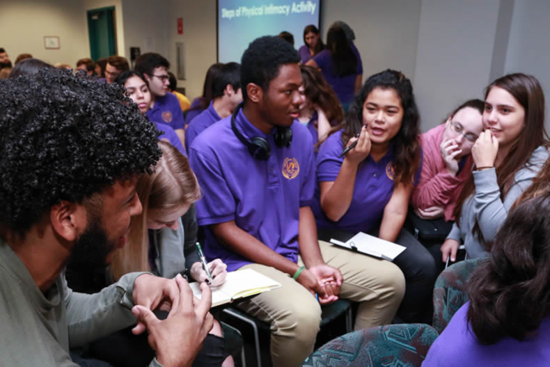 Students working in a group