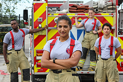 Fire Science Technology students posing in front of the camera