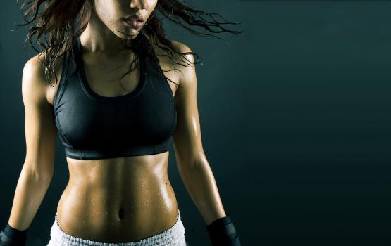 Girl in boxing outfit