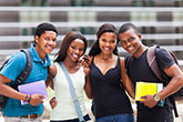 Group of college students posing 